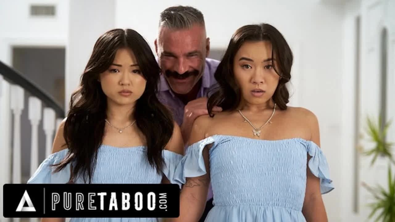 Saf Tabu Asyalı Üvey Kız Kardeşler Lulu Chu ve Kimmy Kimm Üvey Babalarının Doppelganger Fantezisini Gerçekleştiriyor