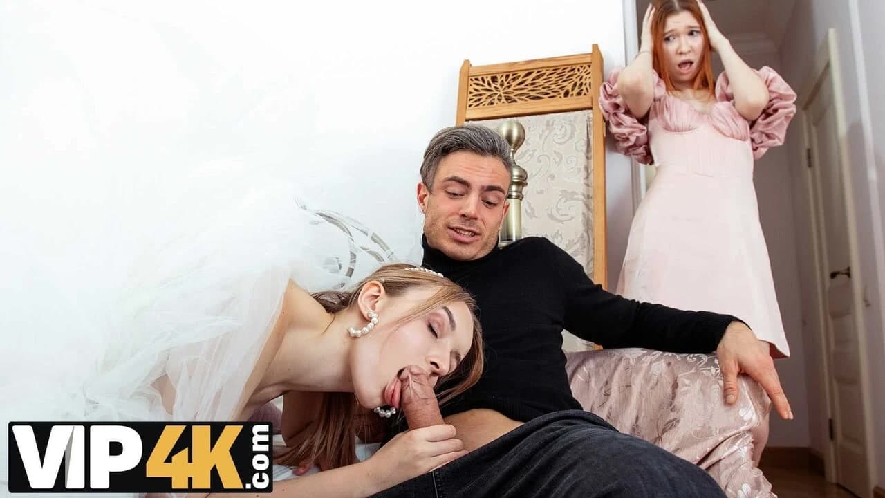BRIDE4K. Polly Yangs ile düğün öncesi üçlü seks her iki deliğe de girdi